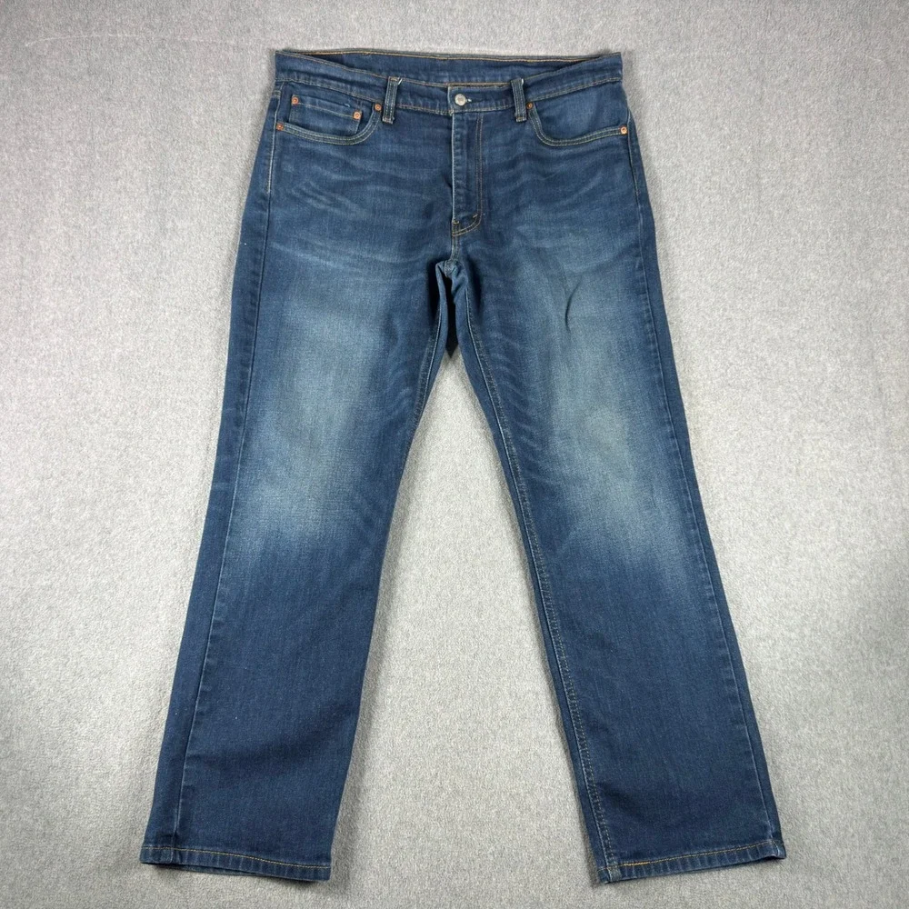 Levi's 541 Jeans Men's 38x32 Athletic Fit Stretch Blue Denim Whiskered